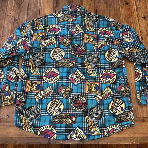 Mickey & Co Mickey Gasoline Flannel Button Shirt Size Small Vintage - Picture 6 of 6